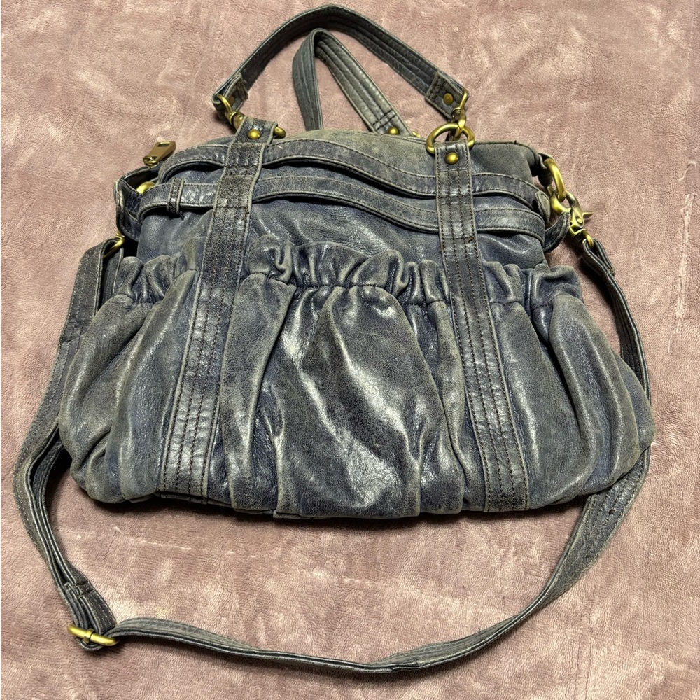 Stylish blue Leather Women's Bag